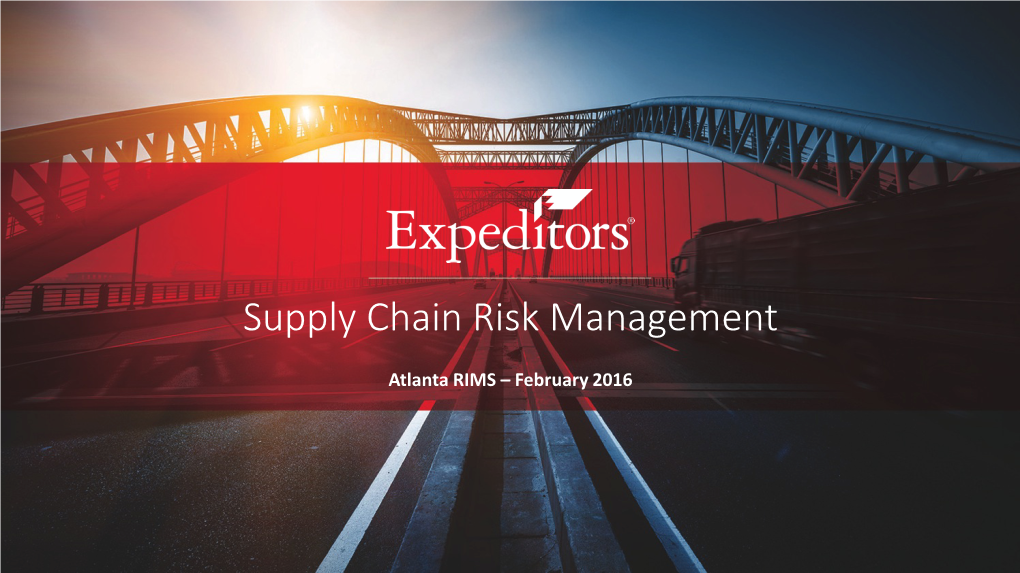 Global Supply Chain Risk Management