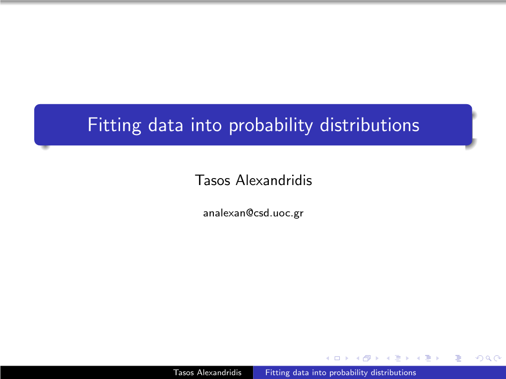 Fitting Data Into Probability Distributions