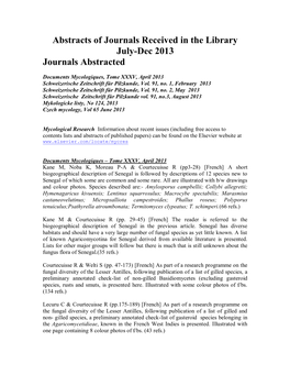 Abstracts of Journals Received in the Library July-Sep 2012