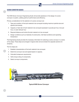 Screw Conveyor Engineering Guide Design Engineering Manufacturing