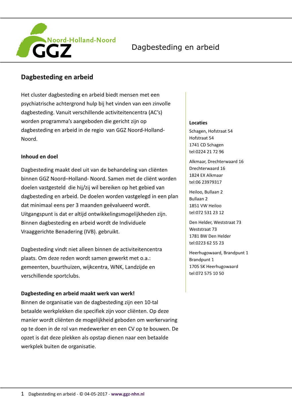 Dagbesteding En Arbeid