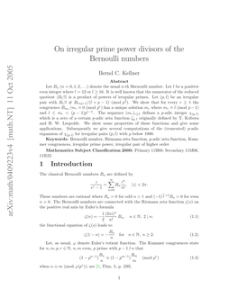 On Irregular Prime Power Divisors of the Bernoulli Numbers