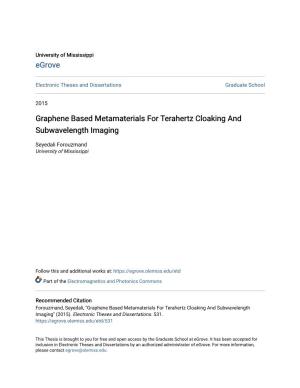Graphene Based Metamaterials for Terahertz Cloaking and Subwavelength Imaging