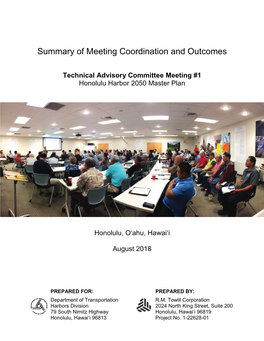 Summary of Meeting Coordination and Outcomes