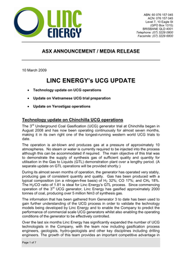Linc Energy Begins Gtl Commissioning Phase