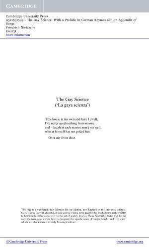 The Gay Science (`La Gaya Scienza')