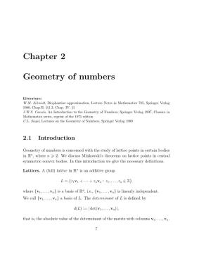 Chapter 2 Geometry of Numbers