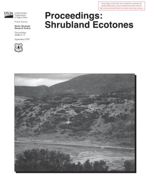 Shrubland Ecotones Proceedings RMRS-P-11 September1999 Abstract