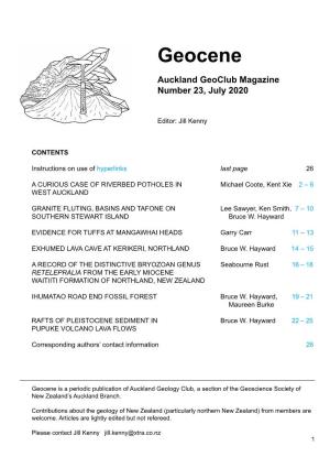 Geocene Auckland Geoclub Magazine Number 23, July 2020