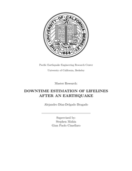 Downtime Estimation of Lifelines After an Earthquake