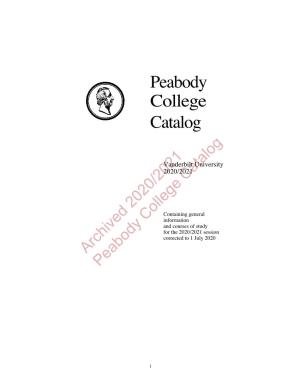 Peabody College Catalog