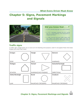 Chapter 5: Signs, Pavement Markings and Signals