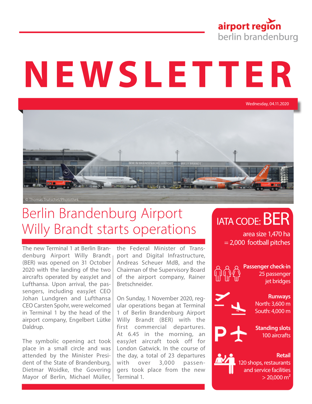 Berlin Brandenburg Airport Willy Brandt Starts Operations