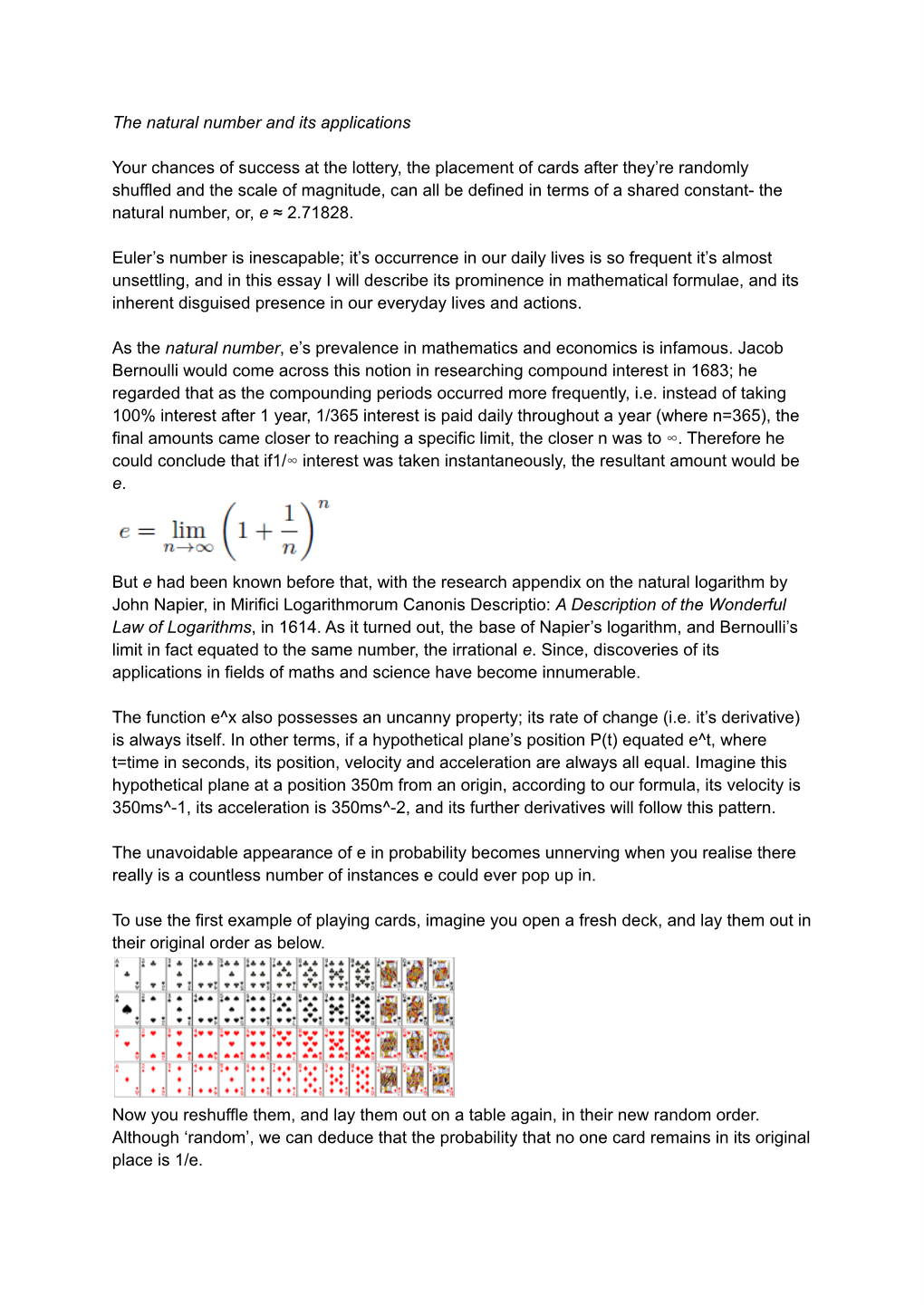 The Natural Number and Its Applications