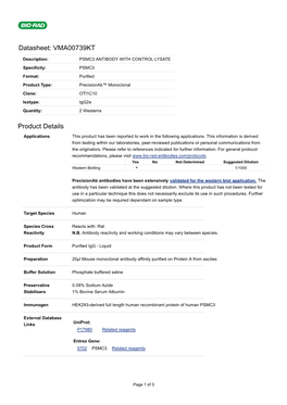 Datasheet: VMA00739KT Product Details