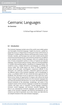 Germanic Languages an Overview