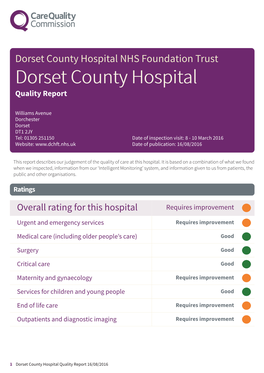 Dorset County Hospital Newapproachcomprehensive Report