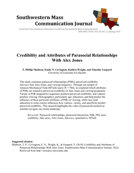 Credibility and Attributes of Parasocial Relationships with Alex Jones