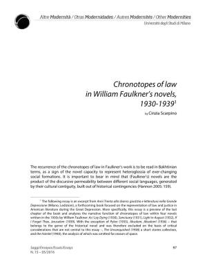 Chronotopes of Law in William Faulkner's Novels, 1930