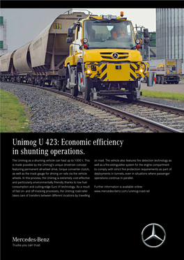 Unimog U 423: Economic Efficiency in Shunting Operations