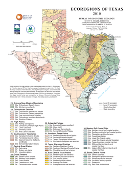 ECOREGIONS of TEXAS 25B 26A 25E 25B 26A 2010