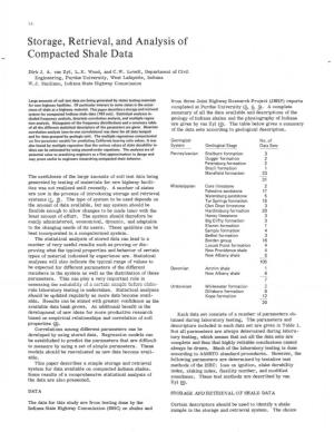 Storage, Retrieval, and Analysis of Compacted Shale Data