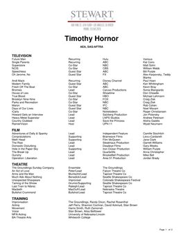 Timothy Hornor