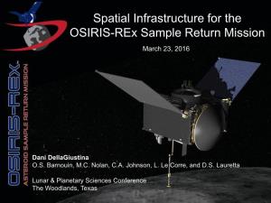 Spatial Infrastructure for the OSIRIS-Rex Sample Return Mission March 23, 2016