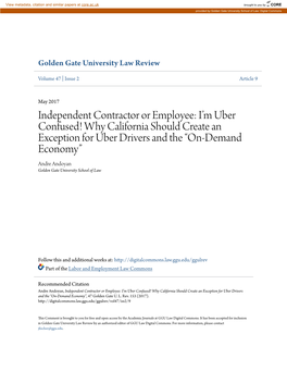 Independent Contractor Or Employee: I'm Uber Confused! Why California
