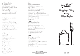 Shopping & Dining Young Hilltops Region