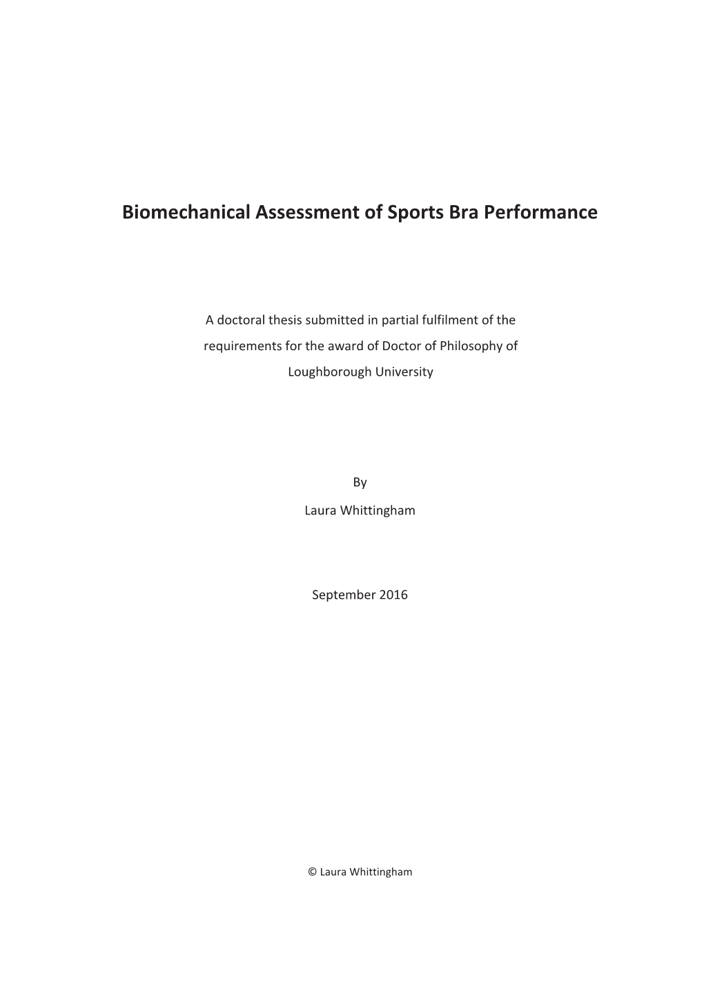 Biomechanical Assessment of Sports Bra Performance