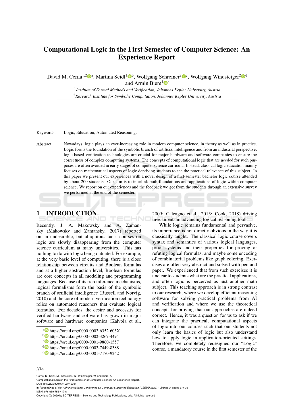 Computational Logic in the First Semester of Computer Science: an Experience Report