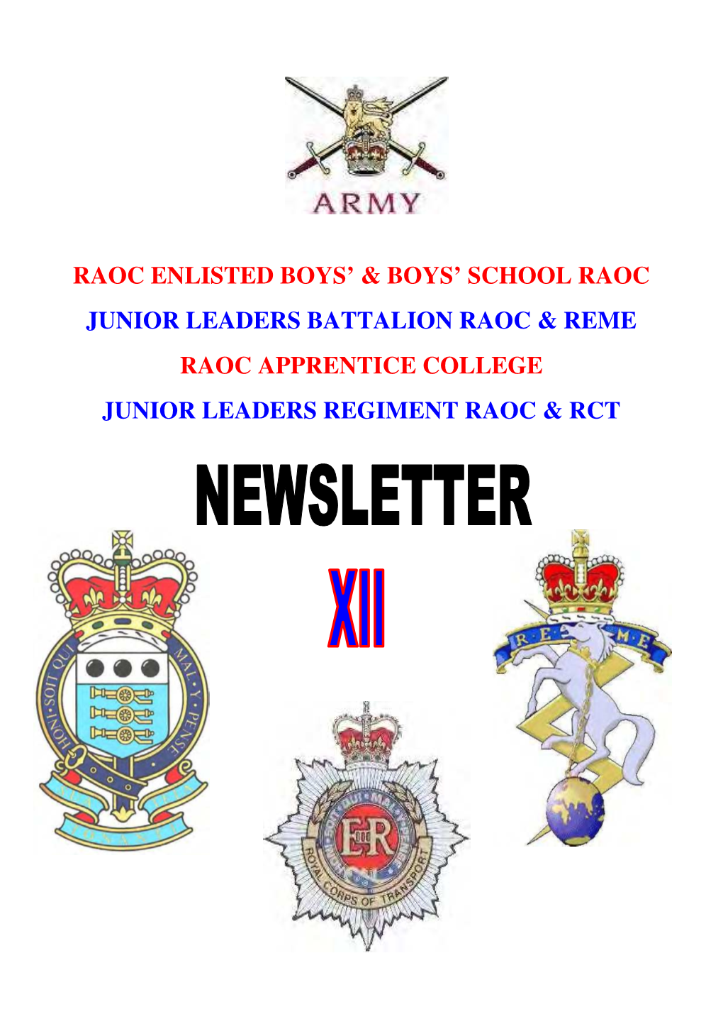 Raoc Apprentice College Junior Leaders Regiment Raoc & Rct