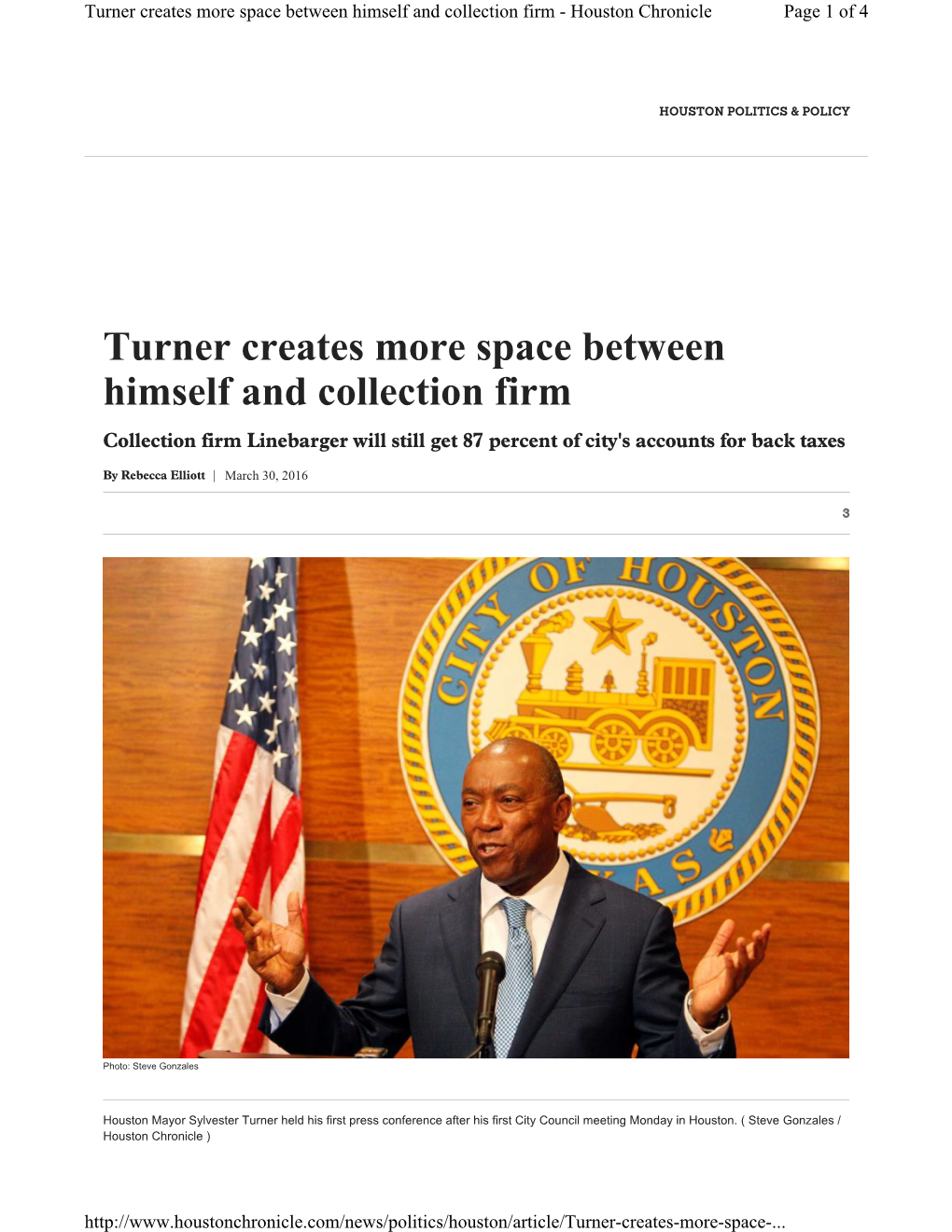 Turner Creates More Space Between Himself and Collection Firm - Houston Chronicle Page 1 of 4
