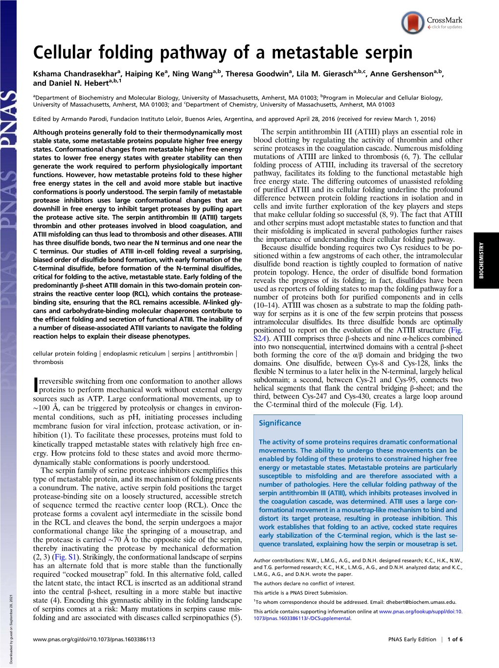 Cellular Folding Pathway of a Metastable Serpin