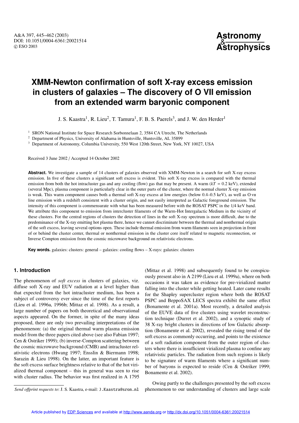 XMM-Newton Confirmation of Soft X-Ray