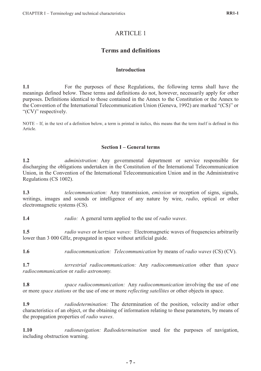 ARTICLE 1 Terms and Definitions