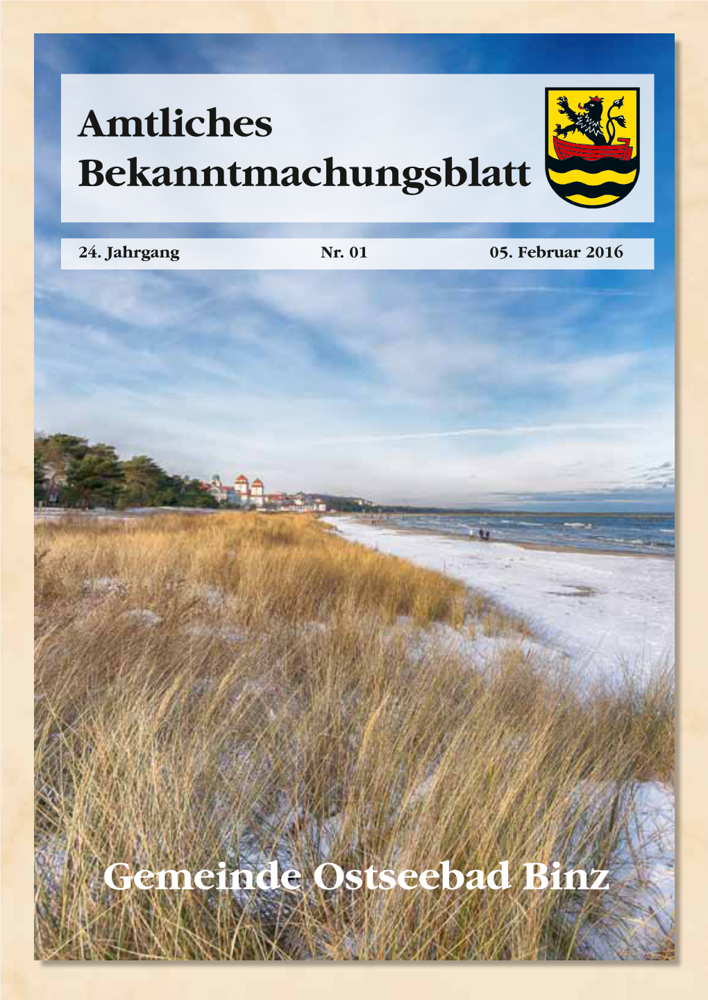 Gemeinde Ostseebad Binz Amtliches Bekanntmachungsblatt