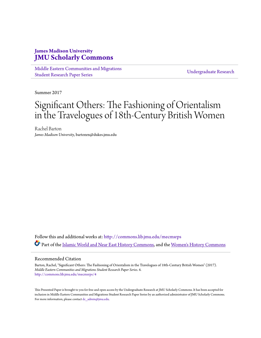 The Fashioning of Orientalism in the Travelogues of 18Th-Century British
