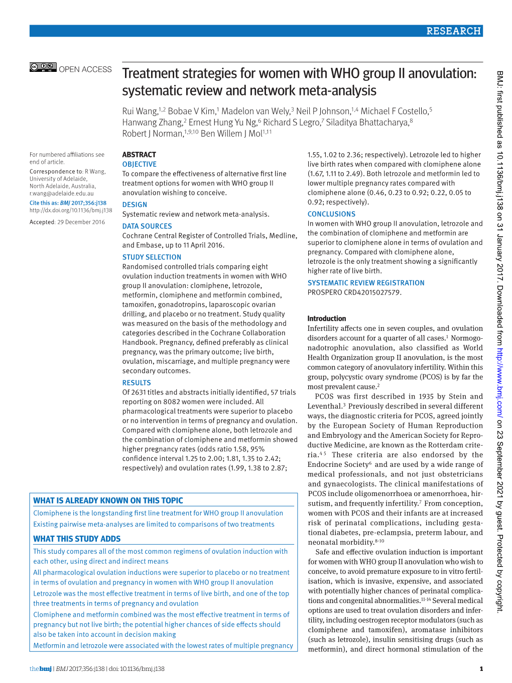 Treatment Strategies for Women with WHO Group II Anovulation: BMJ: First Published As 10.1136/Bmj.J138 on 31 January 2017