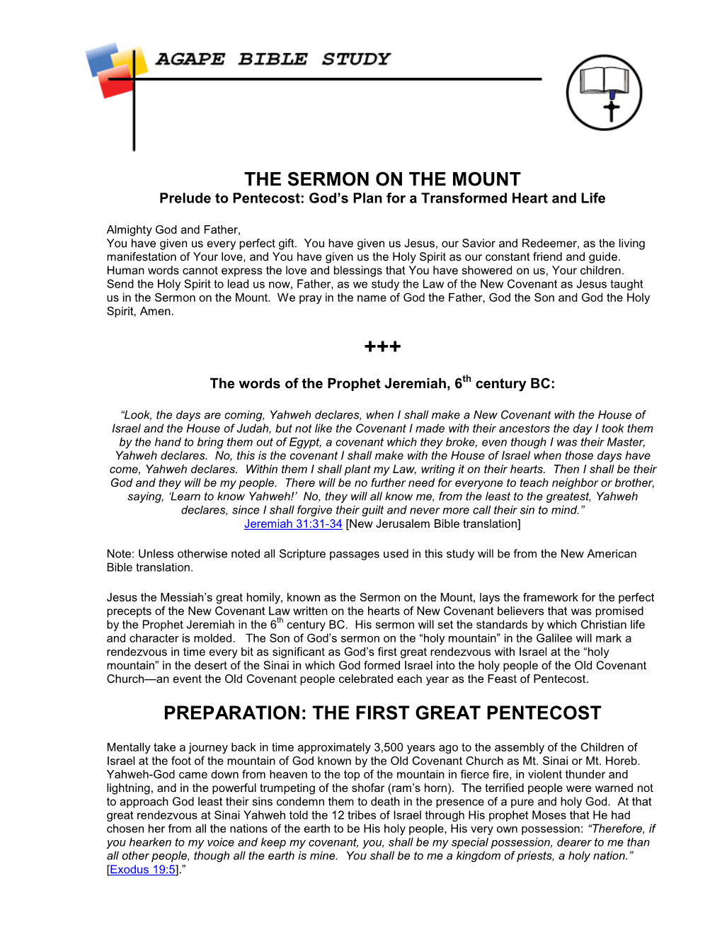 The Sermon on the Mount Preparation