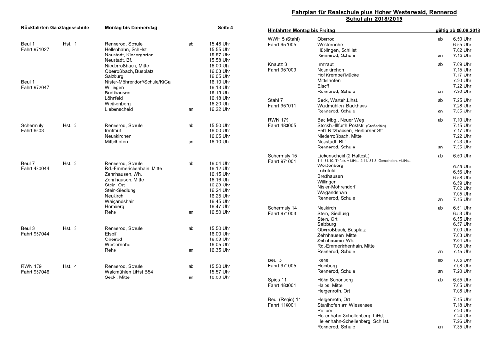 Fahrplan 2018.2019 Stand 01 08 18
