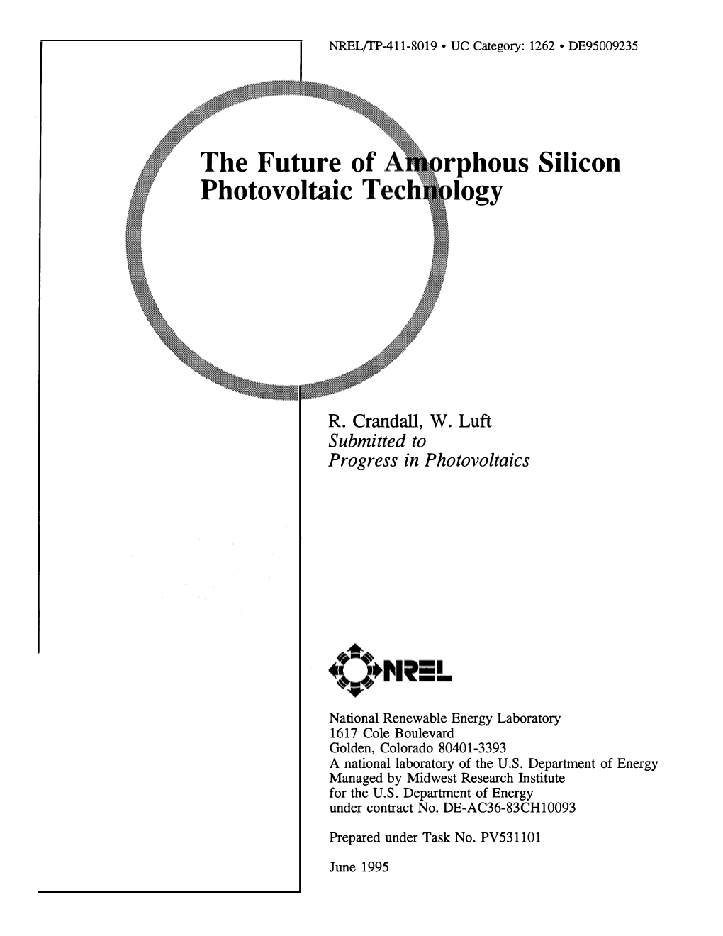 The Future of Amorphous Silicon Photovoltaic Technology