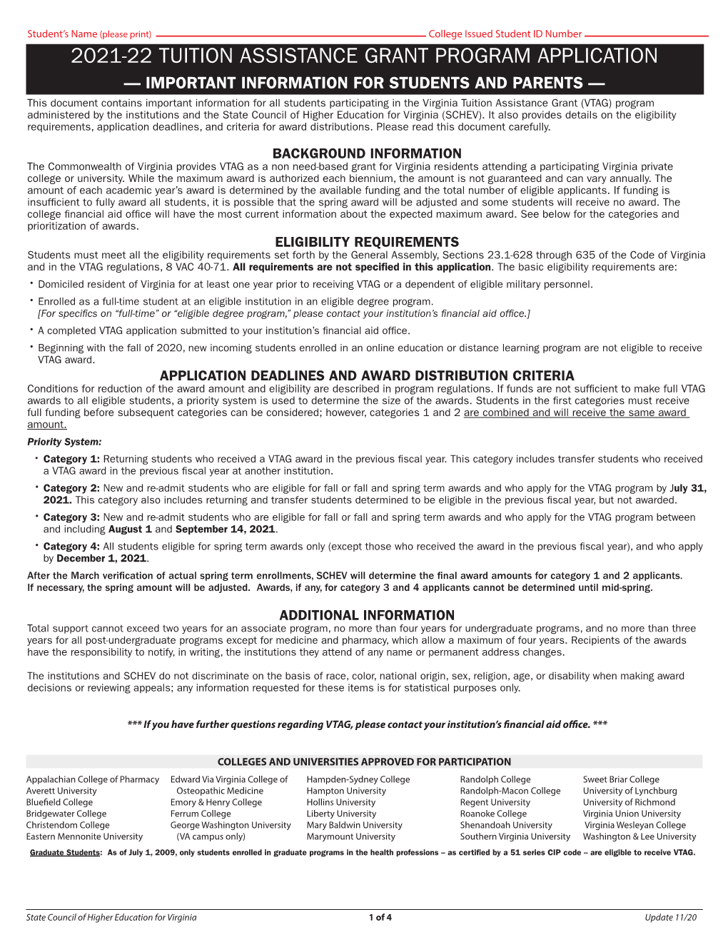 2021-22 VTAG Application