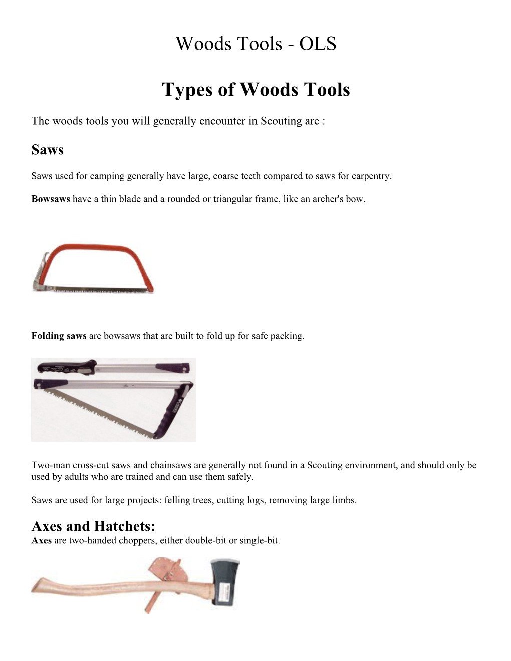 Woods Tools - OLS