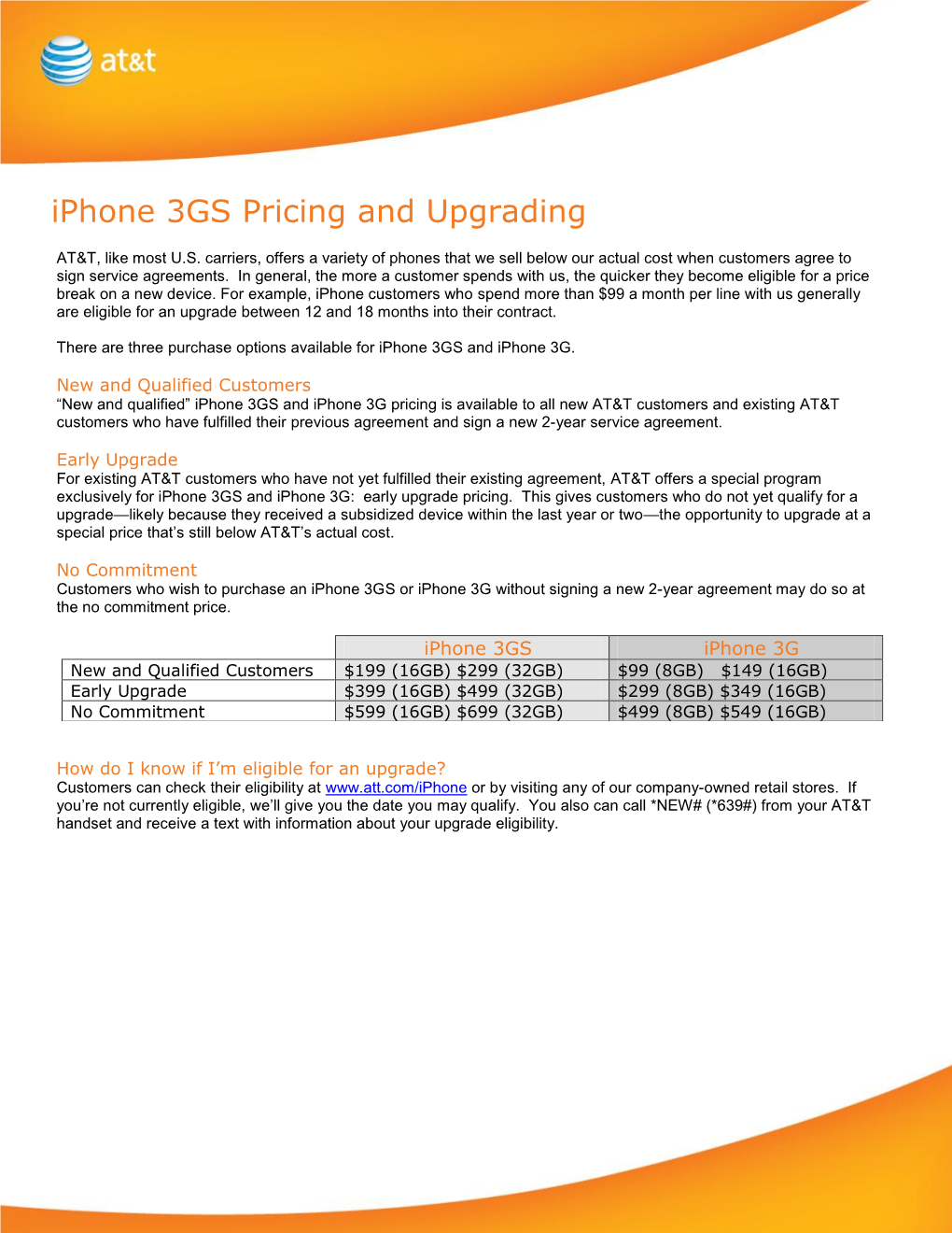 Iphone 3GS Pricing and Upgrading