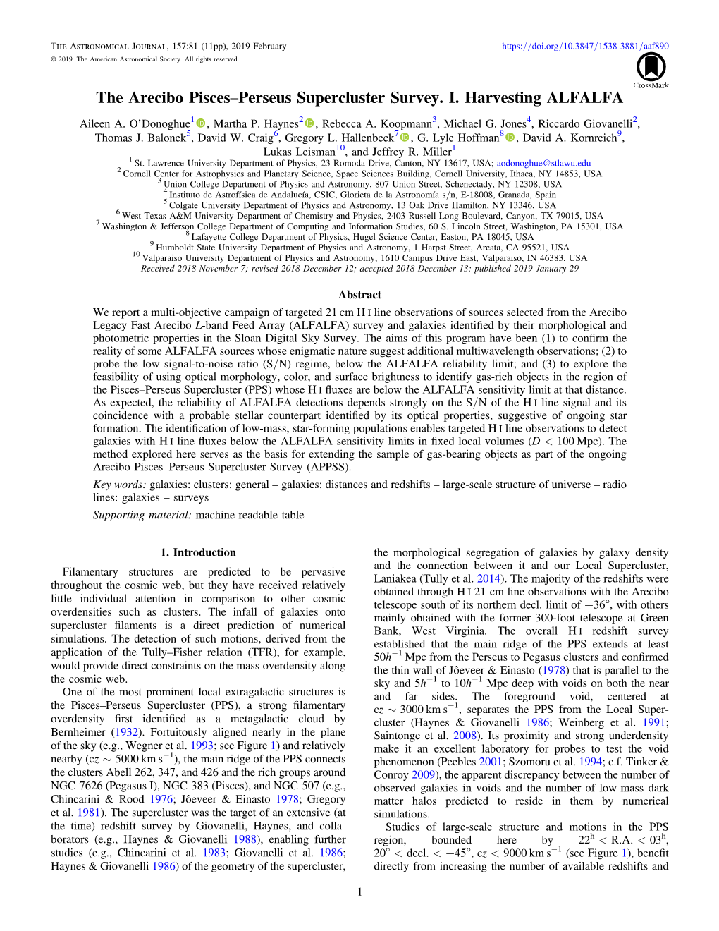 The Arecibo Pisces–Perseus Supercluster Survey. I. Harvesting ALFALFA