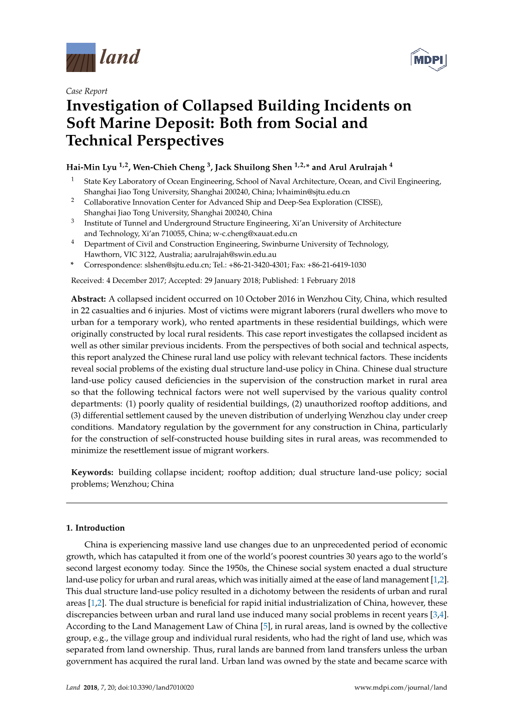 Investigation of Collapsed Building Incidents on Soft Marine Deposit: Both from Social and Technical Perspectives