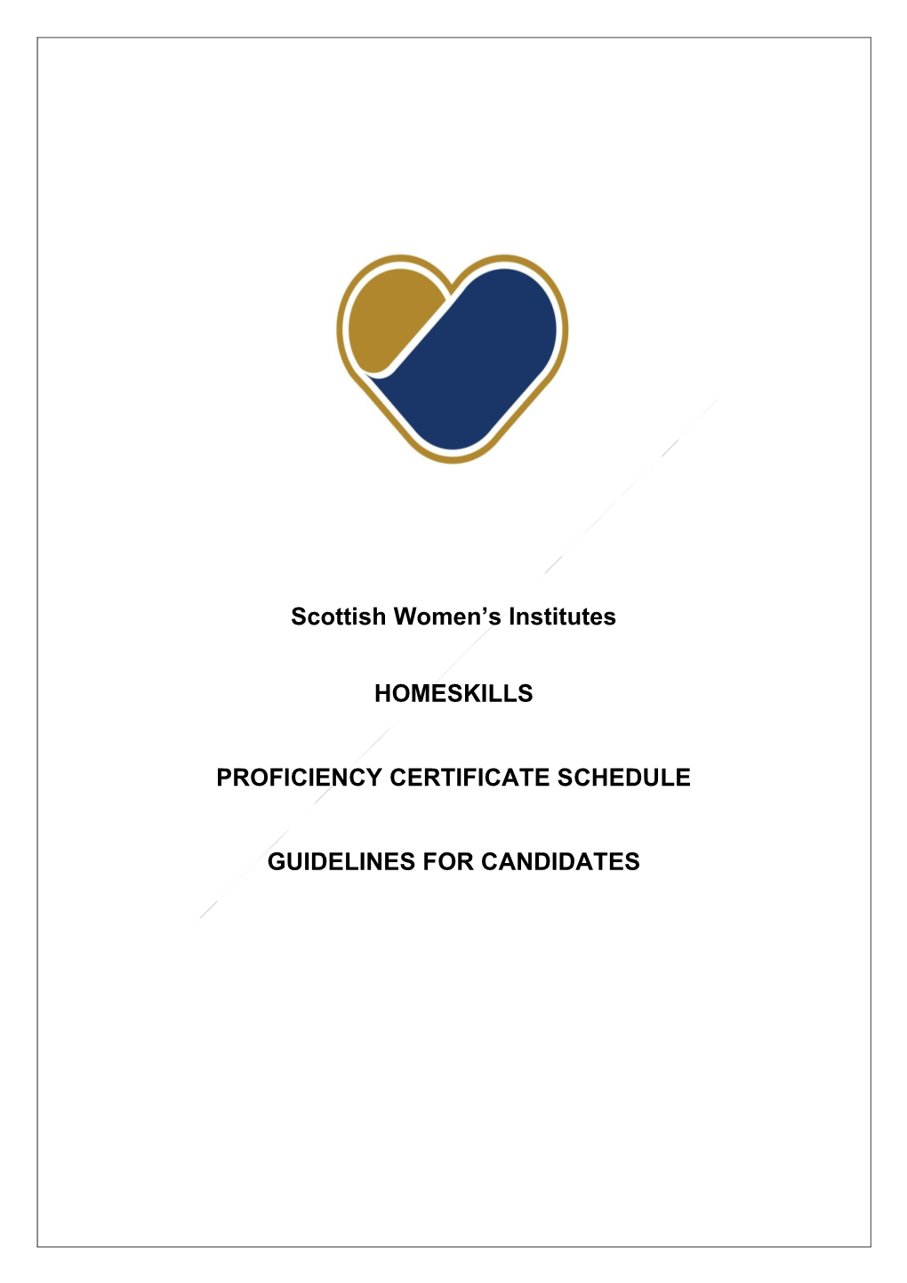 Scottish Women's Institutes HOMESKILLS PROFICIENCY