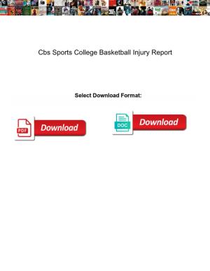 Cbs Sports College Basketball Injury Report